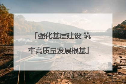 强化基层建设 筑牢高质量发展根基