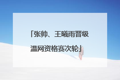 张帅、王曦雨晋级温网资格赛次轮