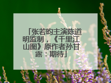 张若昀主演陈道明监制，《千里江山图》原作者孙甘露：期待