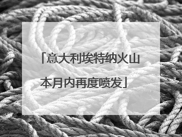 意大利埃特纳火山本月内再度喷发