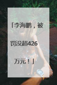 李海鹏，被罚没超426万元！
