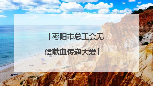 枣阳市总工会无偿献血传递大爱