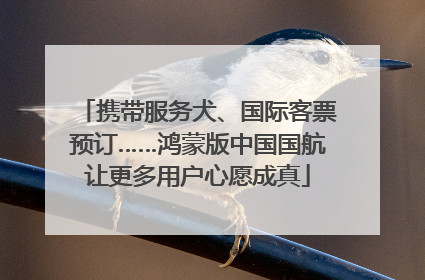 携带服务犬、国际客票预订……鸿蒙版中国国航让更多用户心愿成真