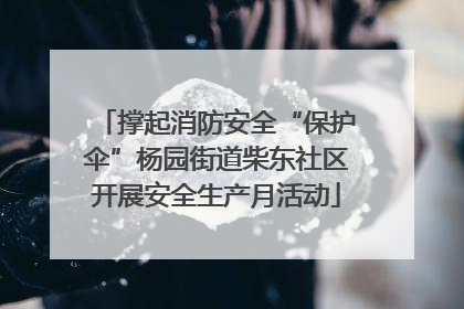 撑起消防安全“保护伞”杨园街道柴东社区开展安全生产月活动