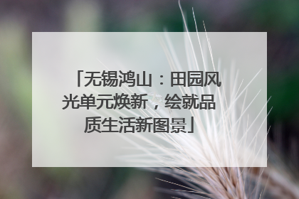 无锡鸿山：田园风光单元焕新，绘就品质生活新图景