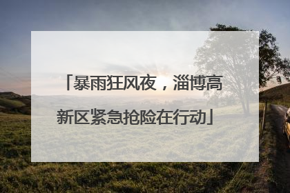 暴雨狂风夜，淄博高新区紧急抢险在行动