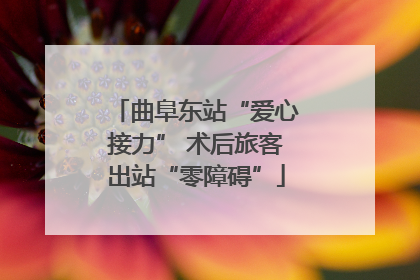 曲阜东站“爱心接力” 术后旅客出站“零障碍”