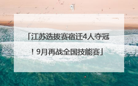 江苏选拔赛宿迁4人夺冠！9月再战全国技能赛