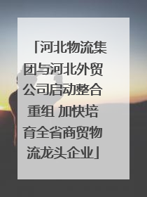 河北物流集团与河北外贸公司启动整合重组 加快培育全省商贸物流龙头企业