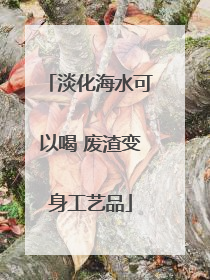 淡化海水可以喝 废渣变身工艺品