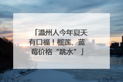 温州人今年夏天有口福！榴莲、蓝莓价格“跳水”