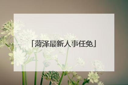 菏泽最新人事任免