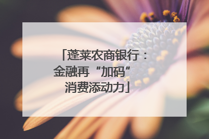 蓬莱农商银行：金融再“加码” 消费添动力