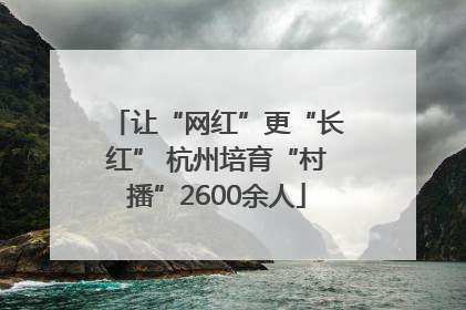 让“网红”更“长红” 杭州培育“村播”2600余人