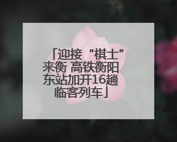 迎接“棋士”来衡 高铁衡阳东站加开16趟临客列车