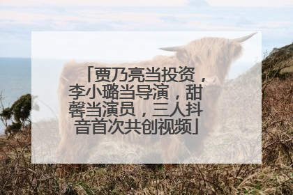 贾乃亮当投资，李小璐当导演，甜馨当演员，三人抖音首次共创视频