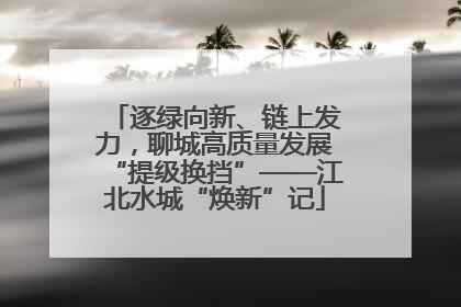 逐绿向新、链上发力，聊城高质量发展“提级换挡”——江北水城“焕新”记