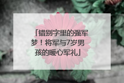 错别字里的强军梦！将军与7岁男孩的暖心军礼