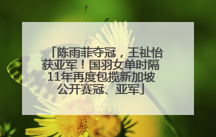 陈雨菲夺冠，王祉怡获亚军！国羽女单时隔11年再度包揽新加坡公开赛冠、亚军