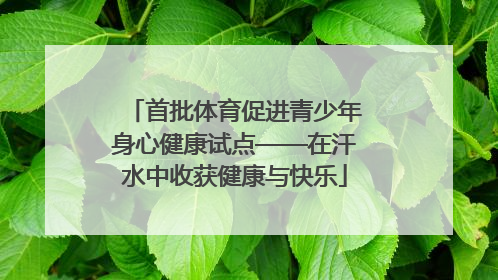 首批体育促进青少年身心健康试点——在汗水中收获健康与快乐