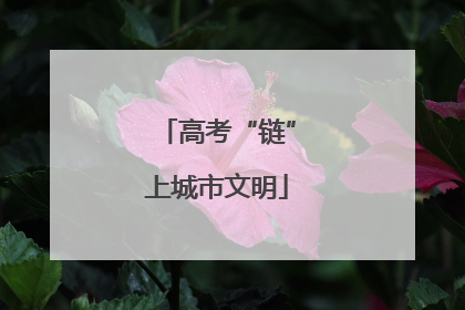 高考“链”上城市文明