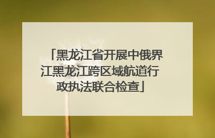 黑龙江省开展中俄界江黑龙江跨区域航道行政执法联合检查