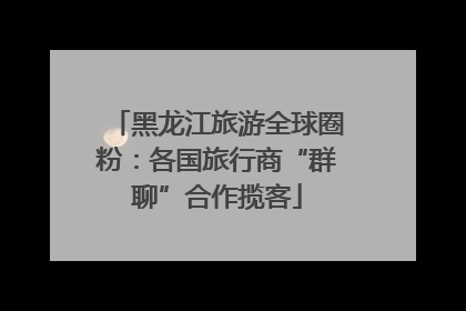黑龙江旅游全球圈粉：各国旅行商“群聊”合作揽客