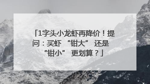 1字头小龙虾再降价！提问：买虾 “钳大” 还是 “钳小” 更划算？