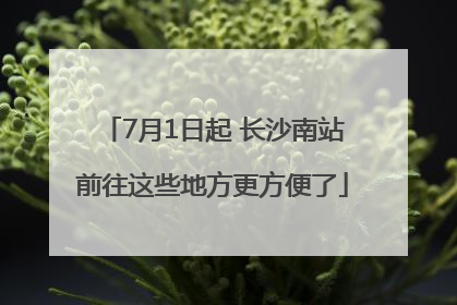 7月1日起 长沙南站前往这些地方更方便了